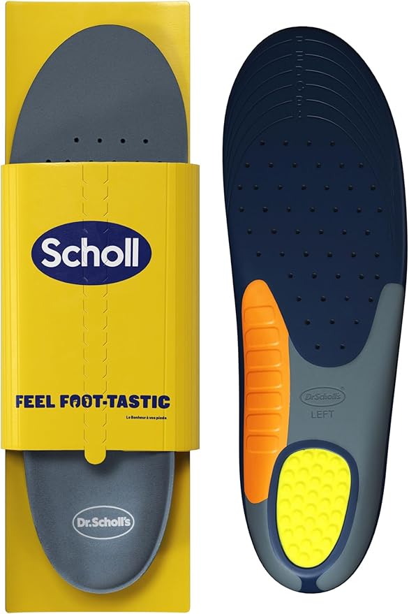 Dr. Scholl's Heavy Duty Support Insoles for Men - Designed for Big & Tall Men 90+kg, Wide Feet, Shock Absorbing, Arch Support, Distributes Pressure, Trim to Fit Inserts, 1 Pair, UK Size 7-12